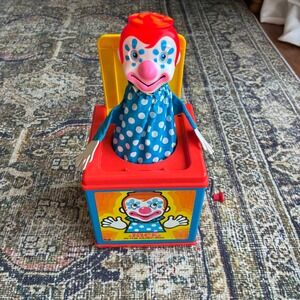 Vintage 1976 Mattel Jack in the Box Musical Clown Toy WORKS 414-0930